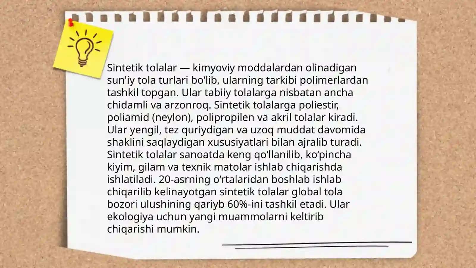 Sintetik tolalarning fizik - mexanik xossalari 4