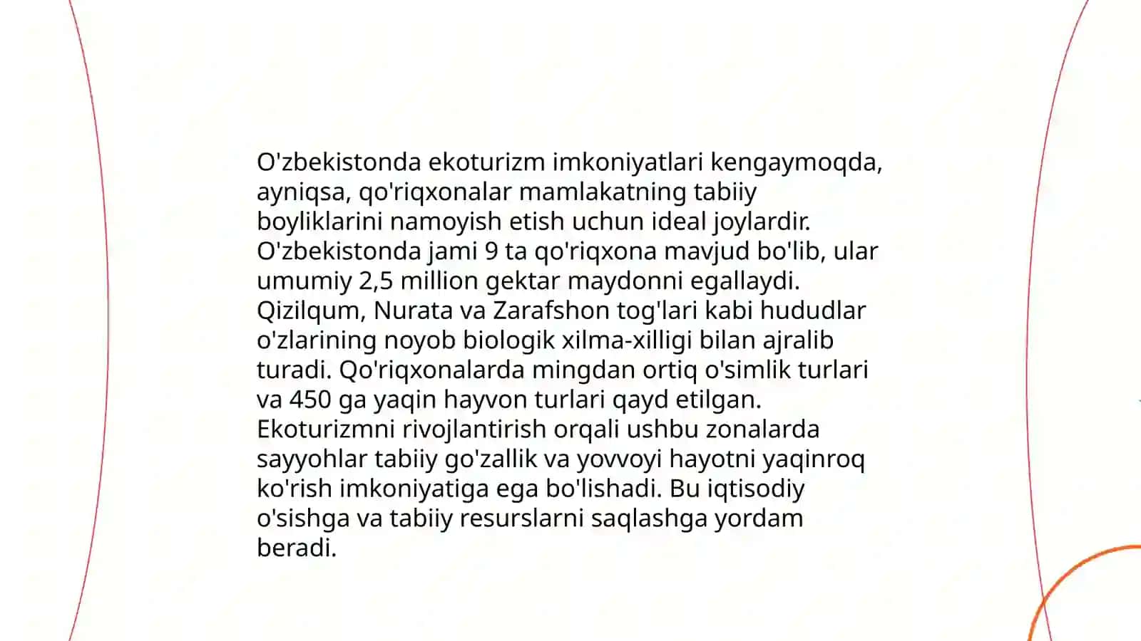 O'zbekiston Respublikasi qo'riqhonalariga ekoturizm 4