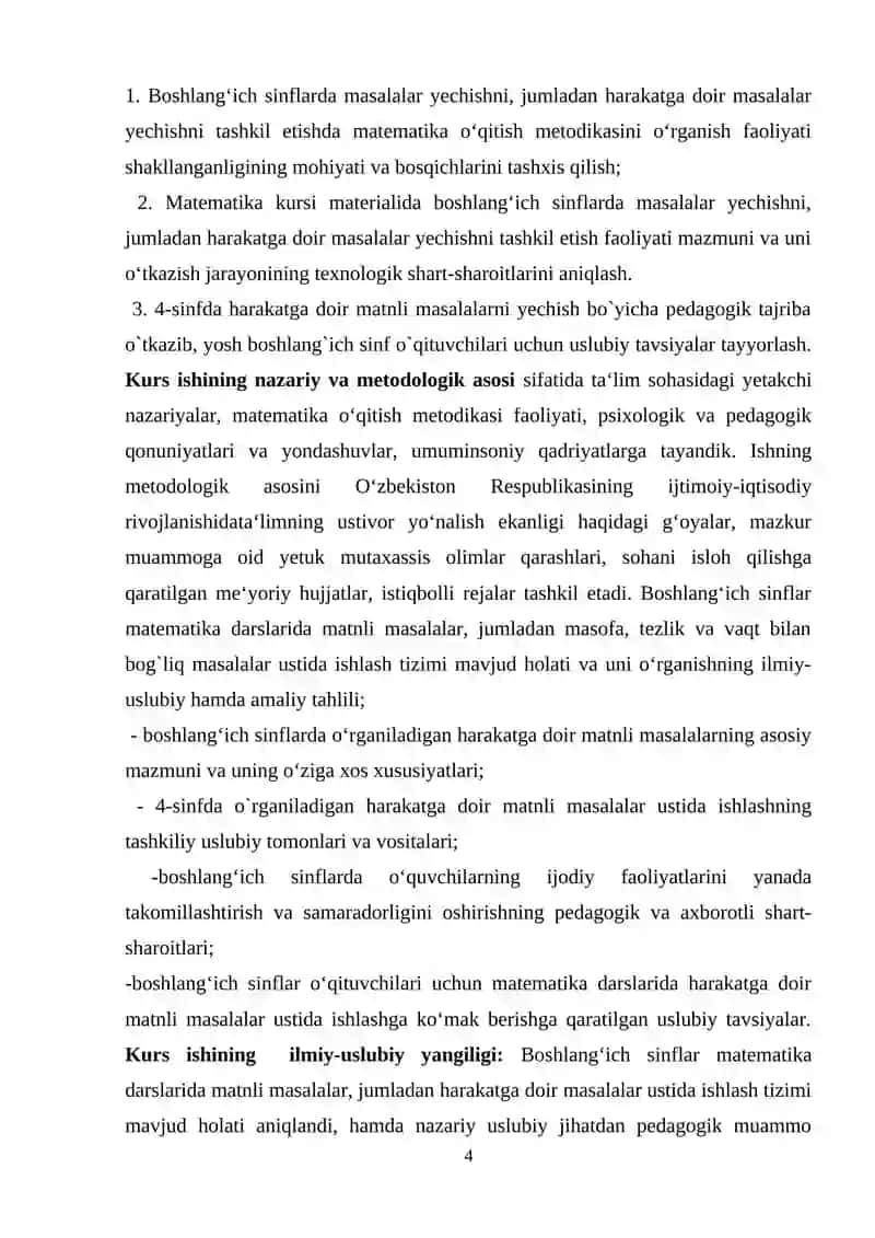 BOSHLANGʻICH SINFLARDAGI IQTISODIY VA STSTISTIK MASALALARNI TUZISH 4