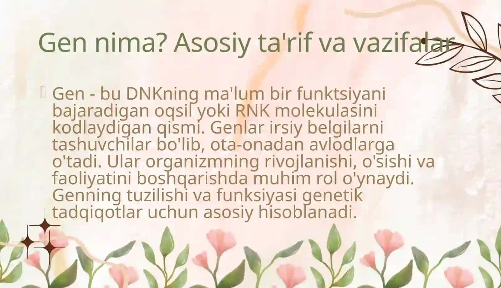 Genlarni tuzilishi va ularning ifodalanish mexanizmlari 4