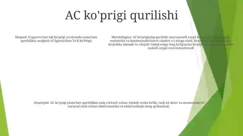 O'Zgaruvchan To'K Ko'Prigi Yordamida Noma'Lum Qarshilikni Aniqlash Mirhoji 4
