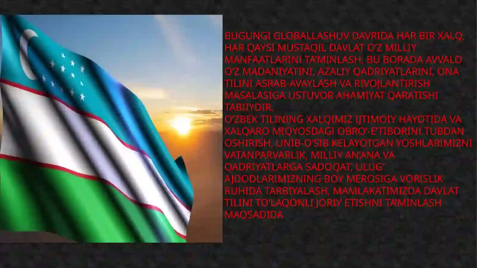 Respublikamizda o'zbek tilini davlat tili sifatidagi nufuzini oshirish bo'yicha qilinayot 4