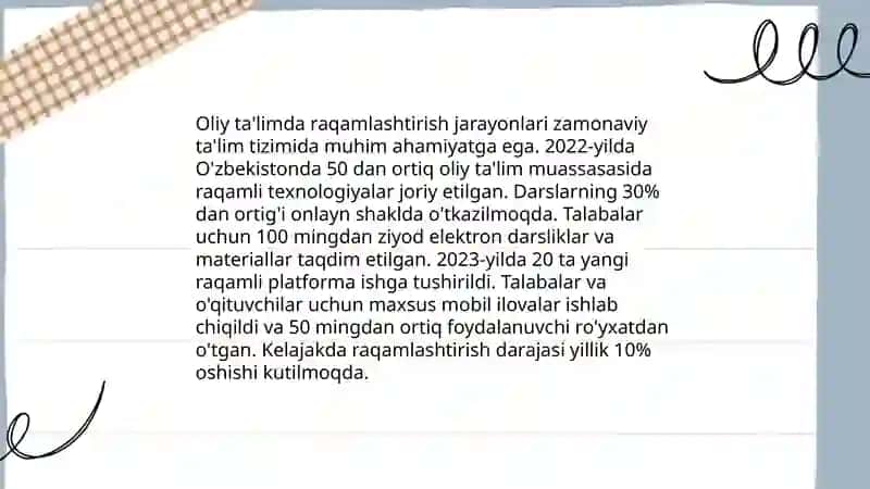 Oliy taʼlim sohasidagi olib borilayotgan islohotlar 4