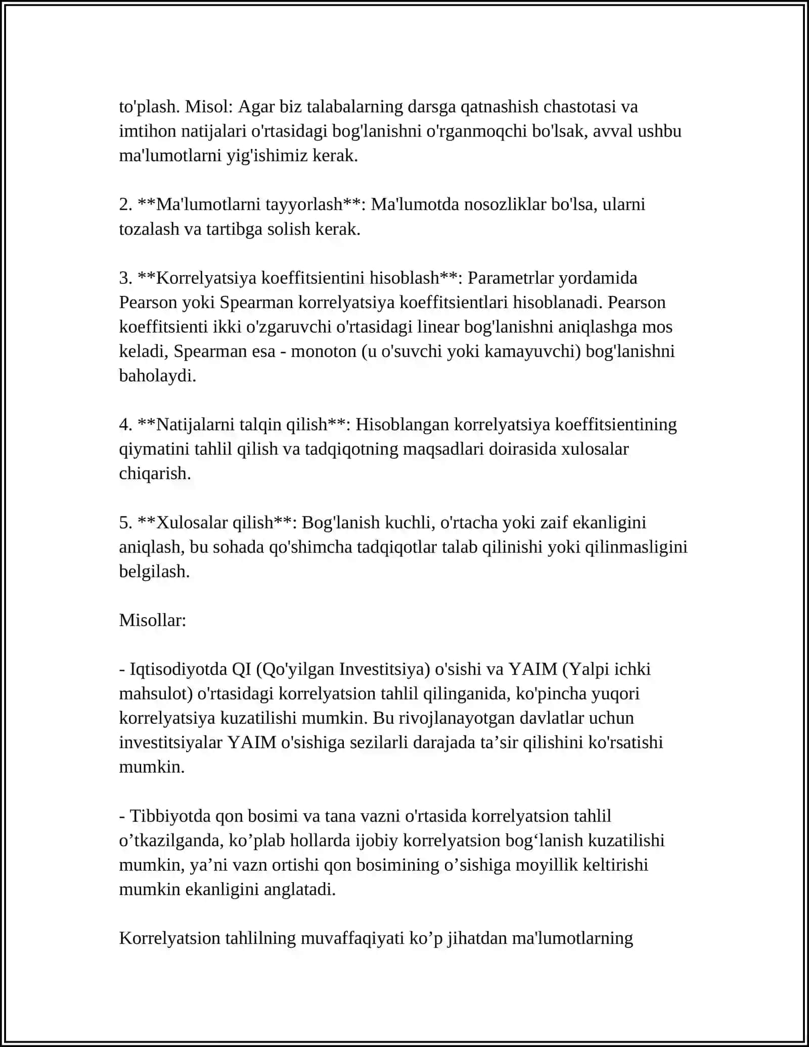 QISHLOQ XO'JALIGI MASALARDA KORRELYATSION-REGRESSION MASALALAR MAVZUSIDA REFERAT TAYYORLASH 4