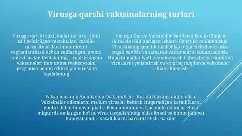 Virusga Qarshi Vaksinalar Va Ularni Ishlab Chiqish Borasida Olib Borilgan Ishlar 4