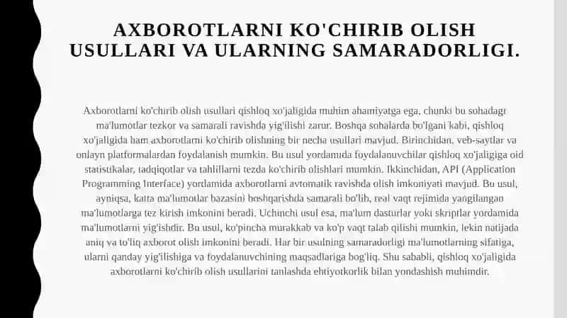 Internetda qishloq xo'jaligiga oid deb veb manzillar va ularning axborotlarni ko'chirib olish 4