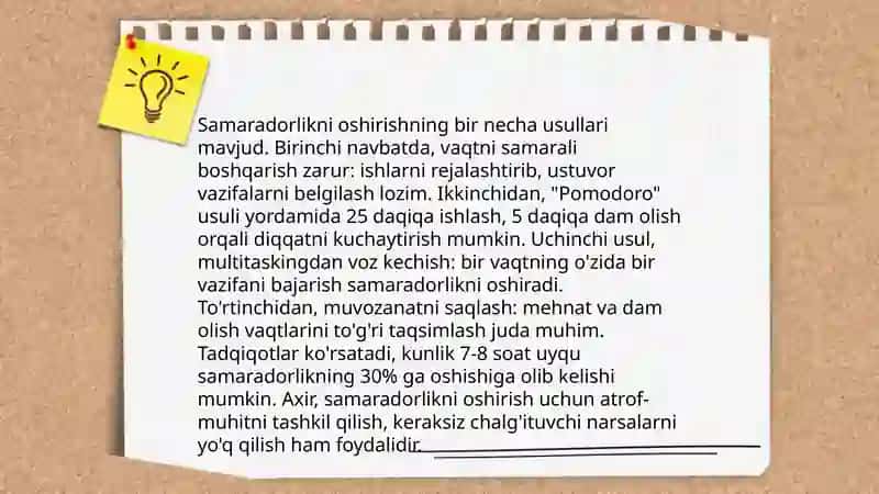 O'zini o'zi boshqarish va samaradorlik uchun javobgarlik 4