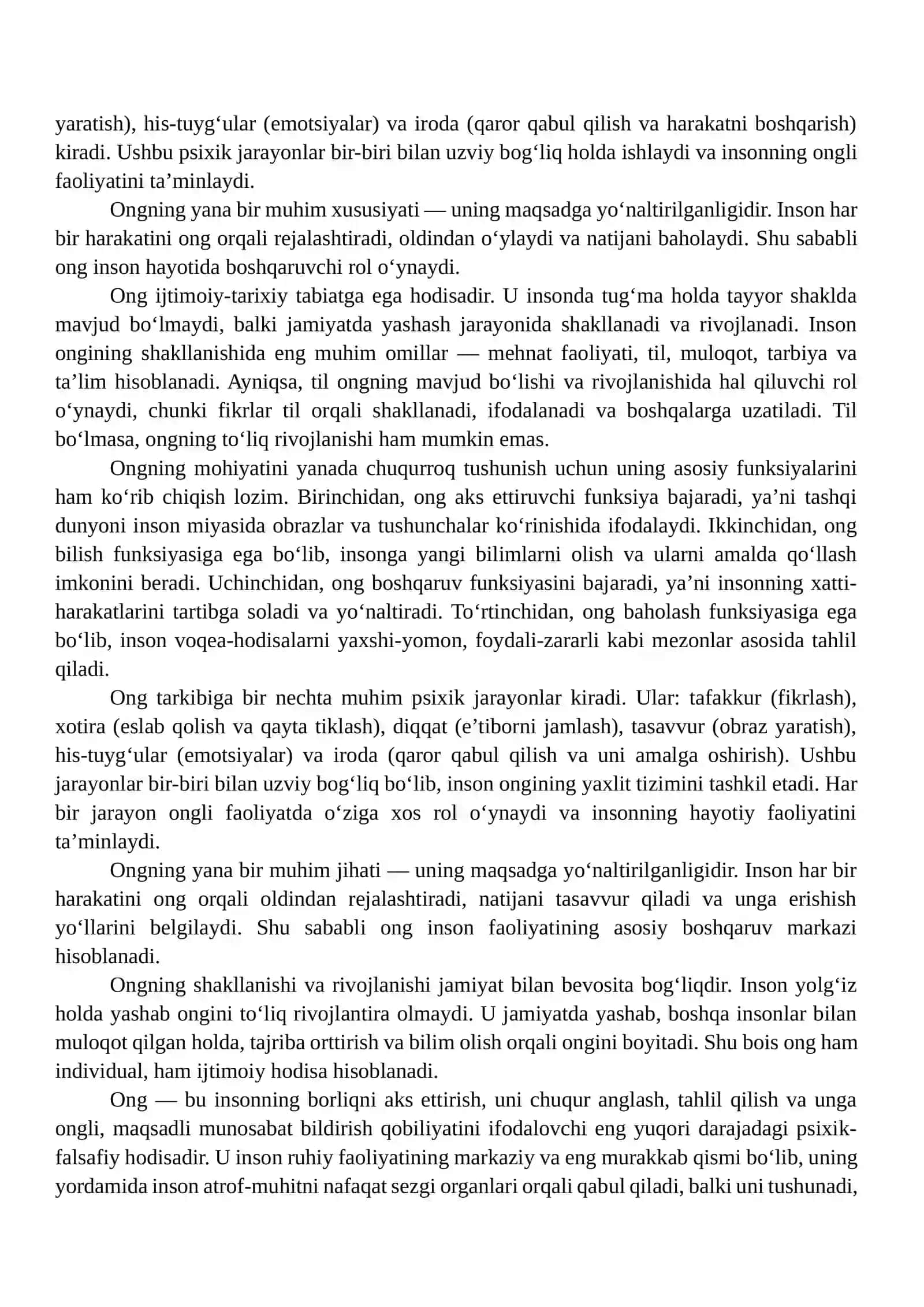 Ong tushunchasi va ong shakllari 4