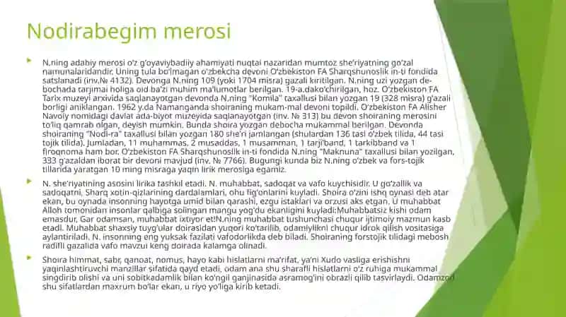 Nodira she'riyatida ishq talqinivaruhiyattasviri 4