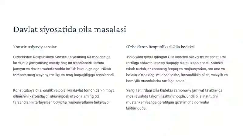Oilani Mustahkamlashga Qaratilgan Chora-tadbirlar 4