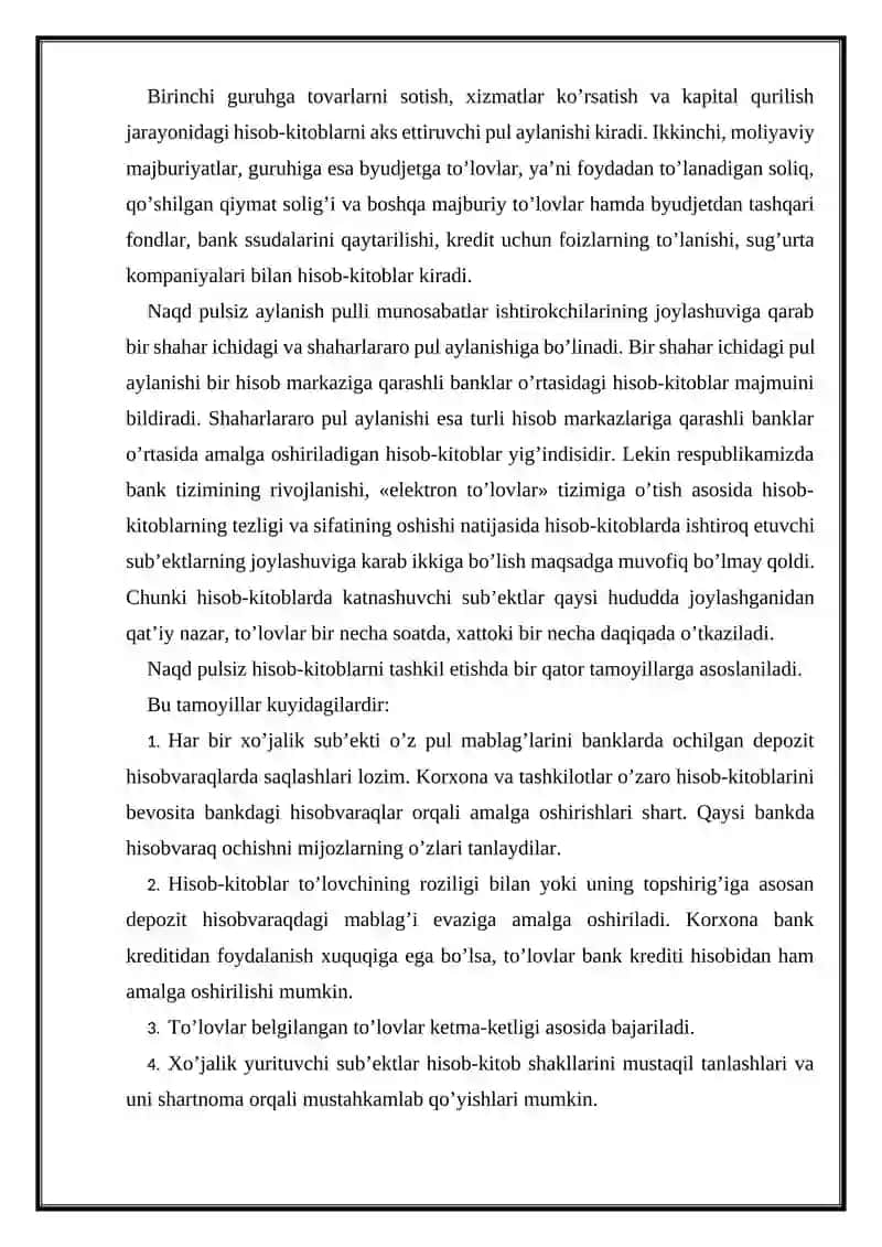 Naqd pulsiz hisob-kitob operatsiyalari hisobi 4
