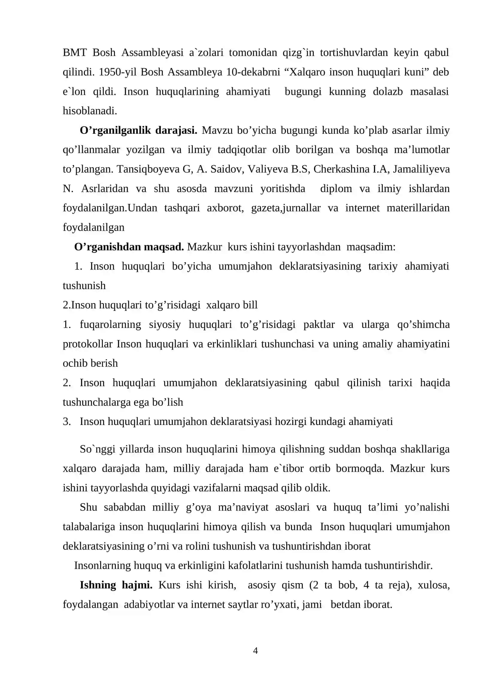 Inson huquqlari umumjahon deklaratsiyasi ishlab chiqish tuzilishi va uning mazmuni 4