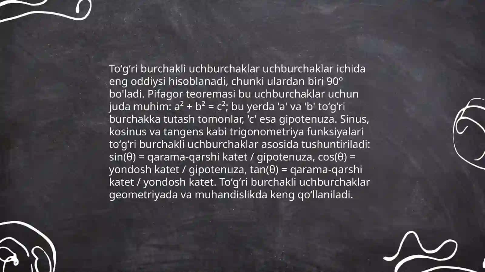 Burchak turlari. Semmetrik shakllar 4