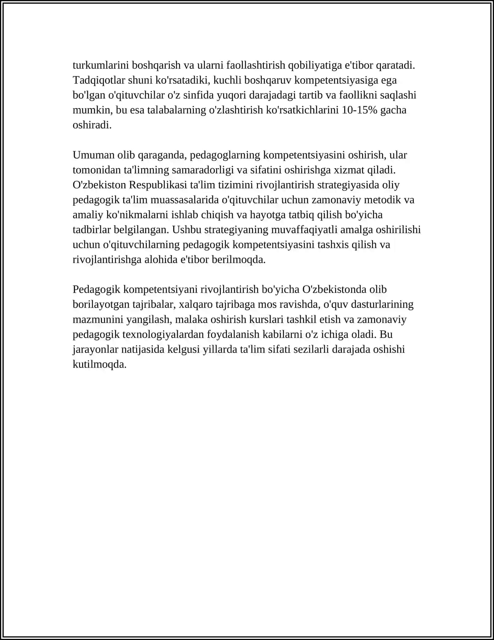 N.V.KUZMINANING ZAMONAVIY ÒQITUVCHI SIFATLARI TASNIFIGA ASOSAN GRAFIK SXEMA TAYYORLASH 4