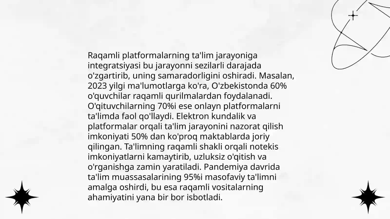 Elektron taʼlim resurslarining samaradorligini oshirishda oʻrni 4