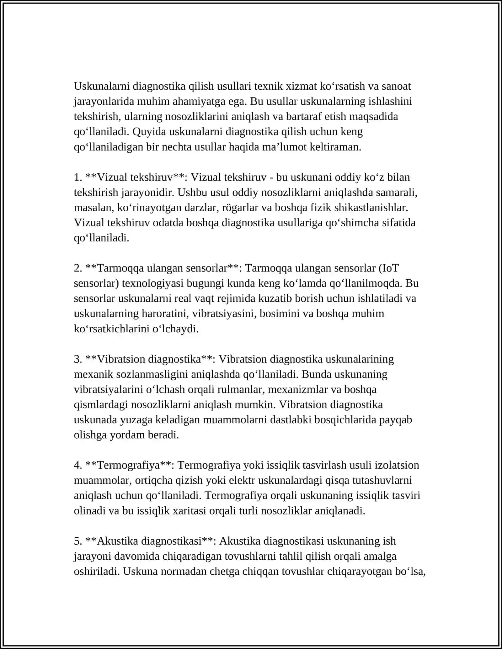 ELEKTROTEXNOLOGIK USKUNALARNI TAʼMIRLASHNI OʻZIGA XOS TOMONLARI 4