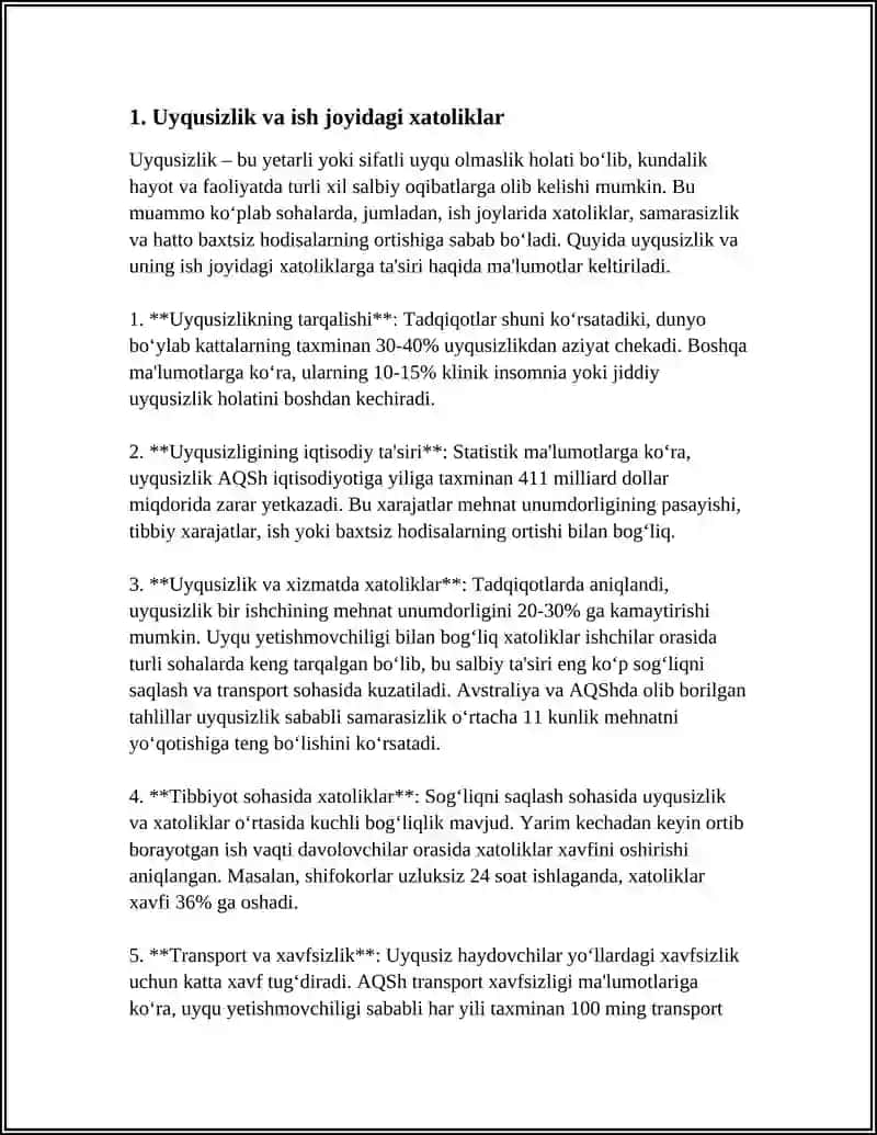 INSONNINA FIZIOLOQIK VA PSIXOLOGIK HOLATI XAVFSIZLIKKA TA'SIRI 4