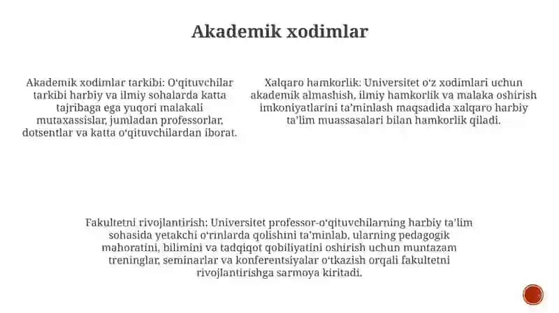 O'Zbekiston Respublikasi Oliy Harbiy Bilim Yurtlari 4