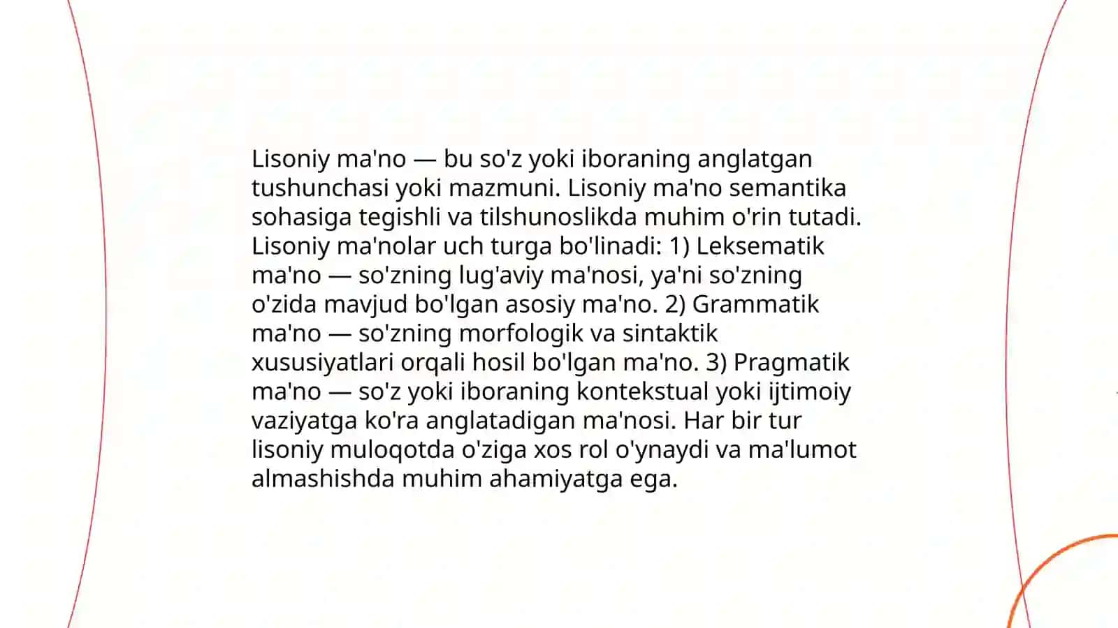 Lisoniy shakil va lisoniy ma'no 4