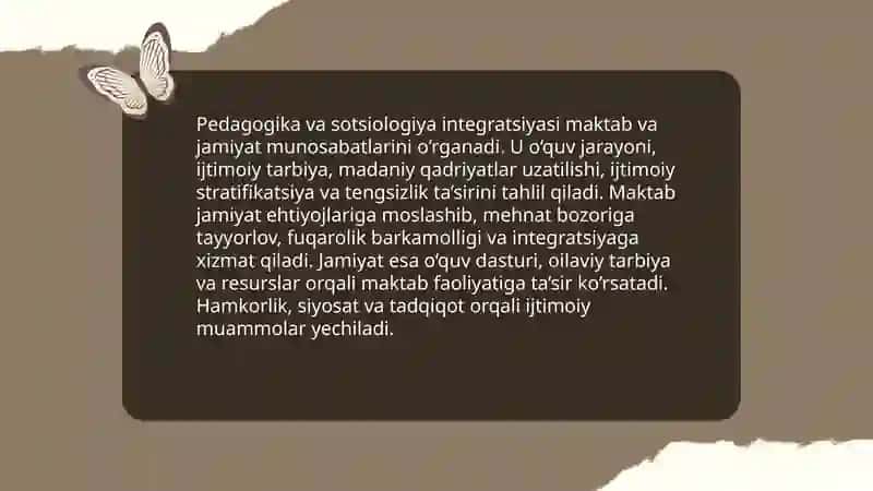 Pedagogika fanining boshqa ijtimoiy fanlar bilan integratsiyasi 4