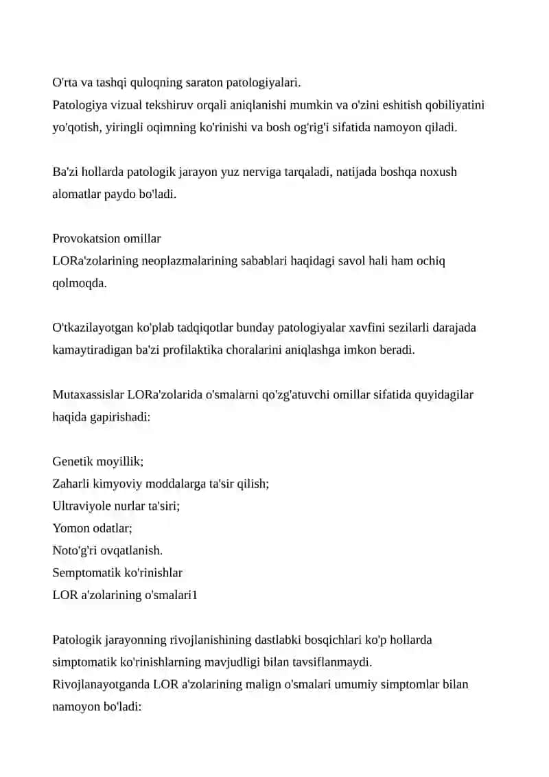 LOR A'ZOLARINING XAVFSIZ VA XAVFLI O'SMALARI 4