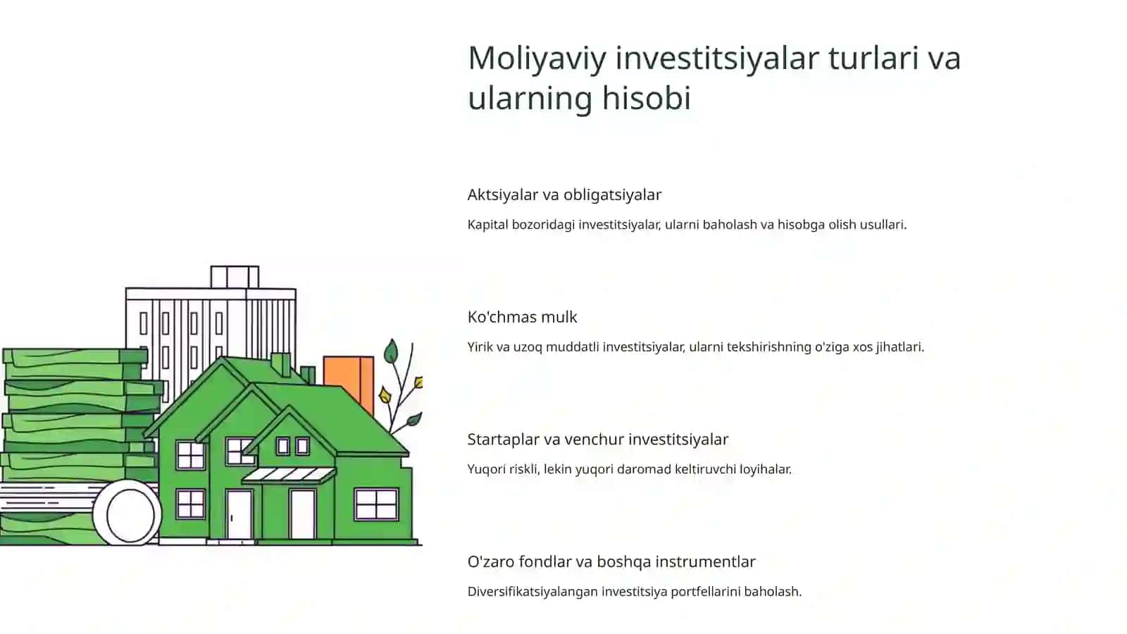 Moliyaviy investitsiyalar harakati bilan bog’liq muomalalar auditini tashkil etish 4