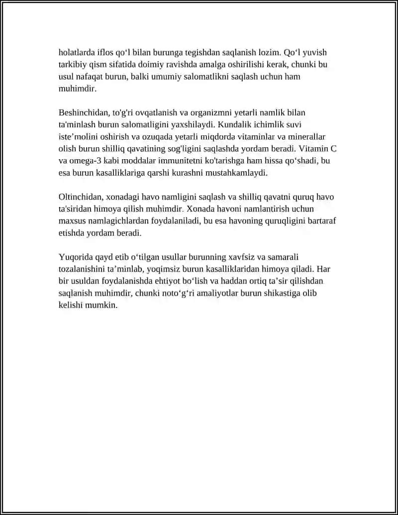 BURUNNG XAVFSIZ USMALARI 4