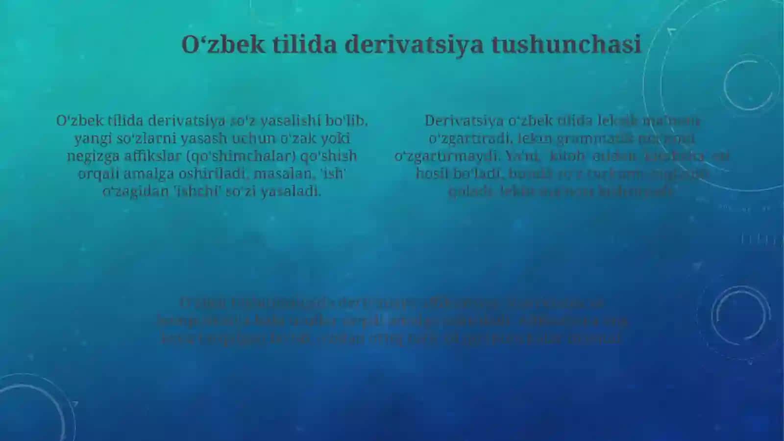 O'zbek tili derivatsiyasi 4