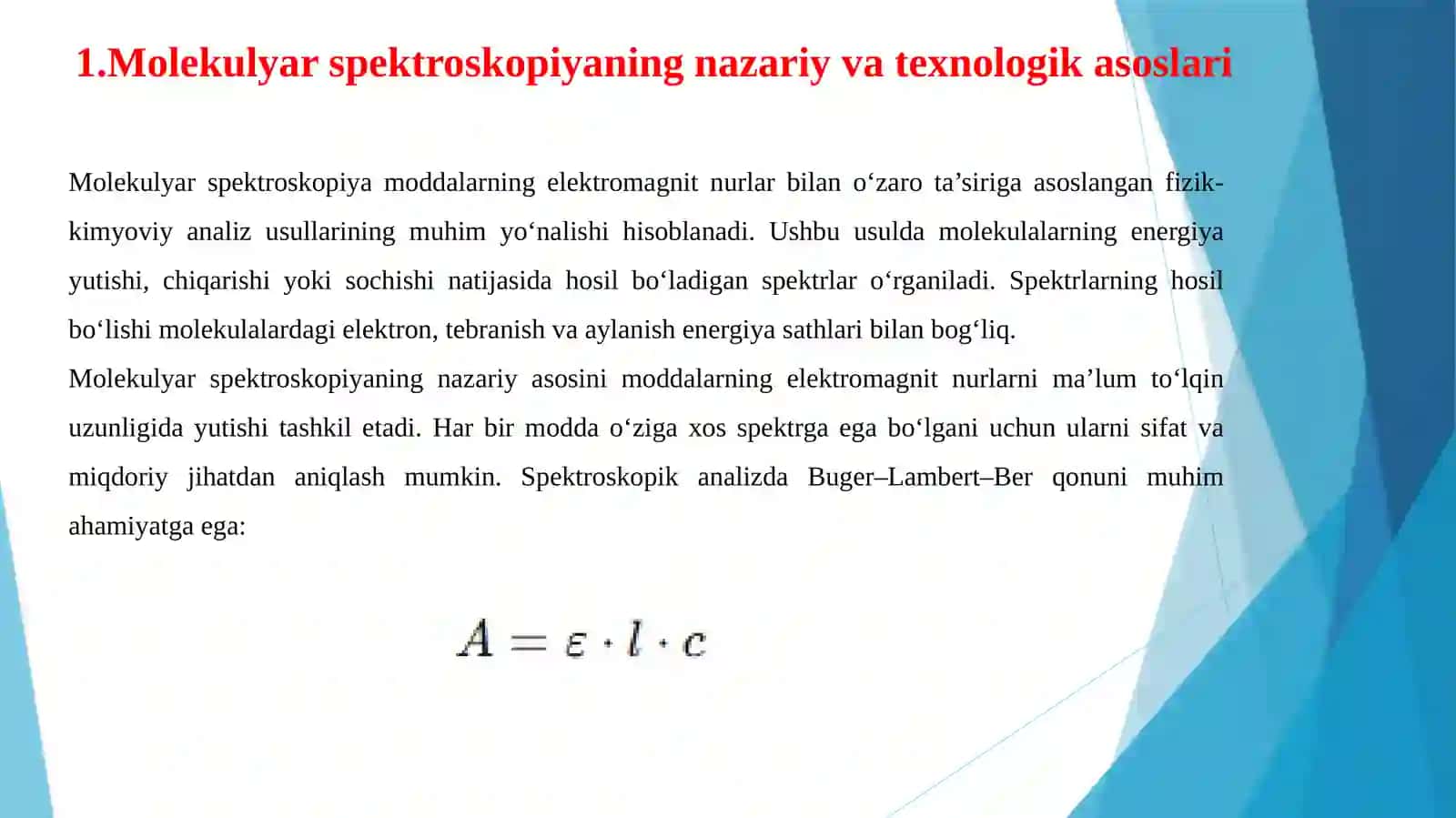 Molekulyarspektroskopiyausullariningsanoatobyektianalizidaishlatilishi 4