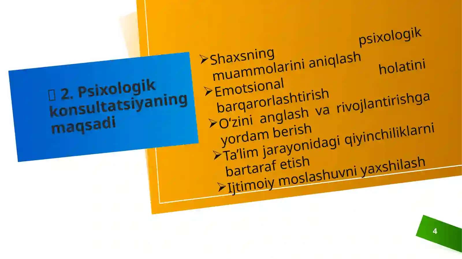 Ta'lim muassasasi psixologining psixologik konsultatsiya faoliyati. 4