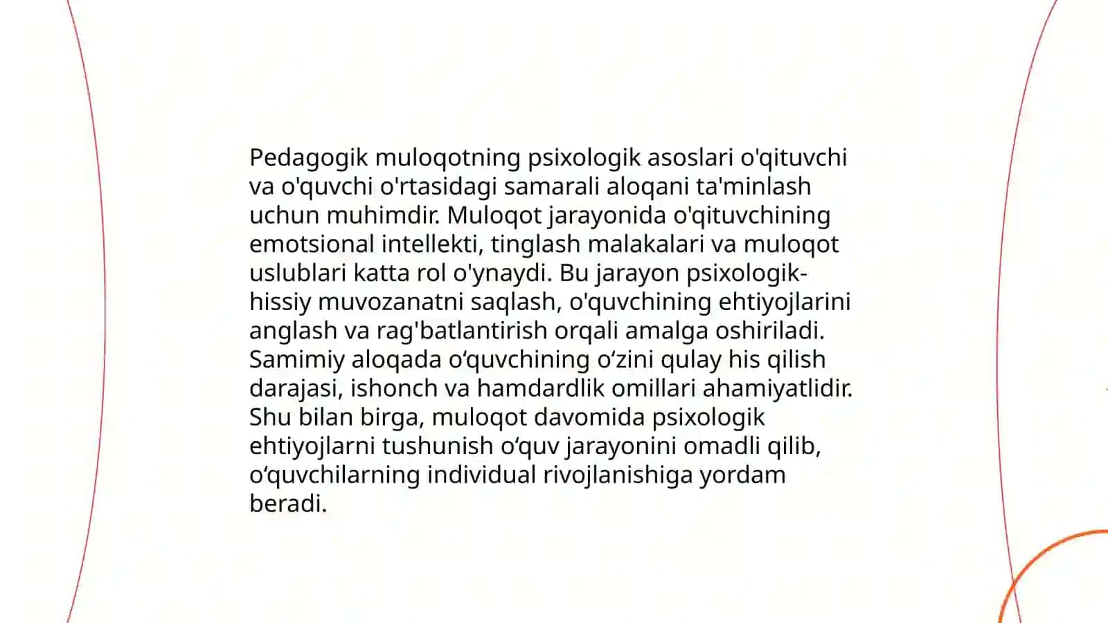 Pedagogik muloqot psixologiyasi (Pedagogical communication psychology) 4