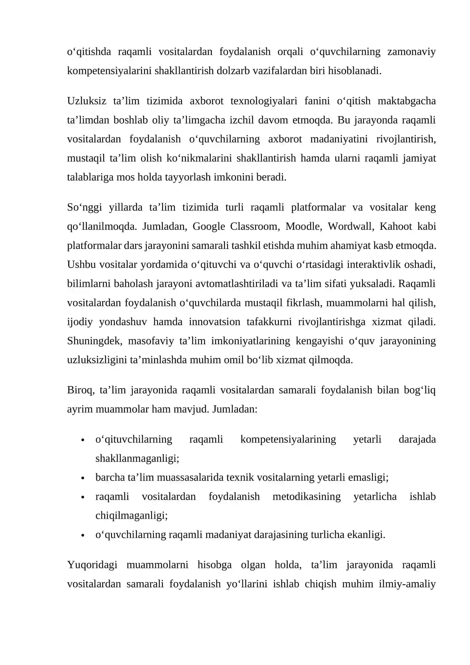 Axborot texnologiyalari fanini o‘qitishda raqamli vositalar 4
