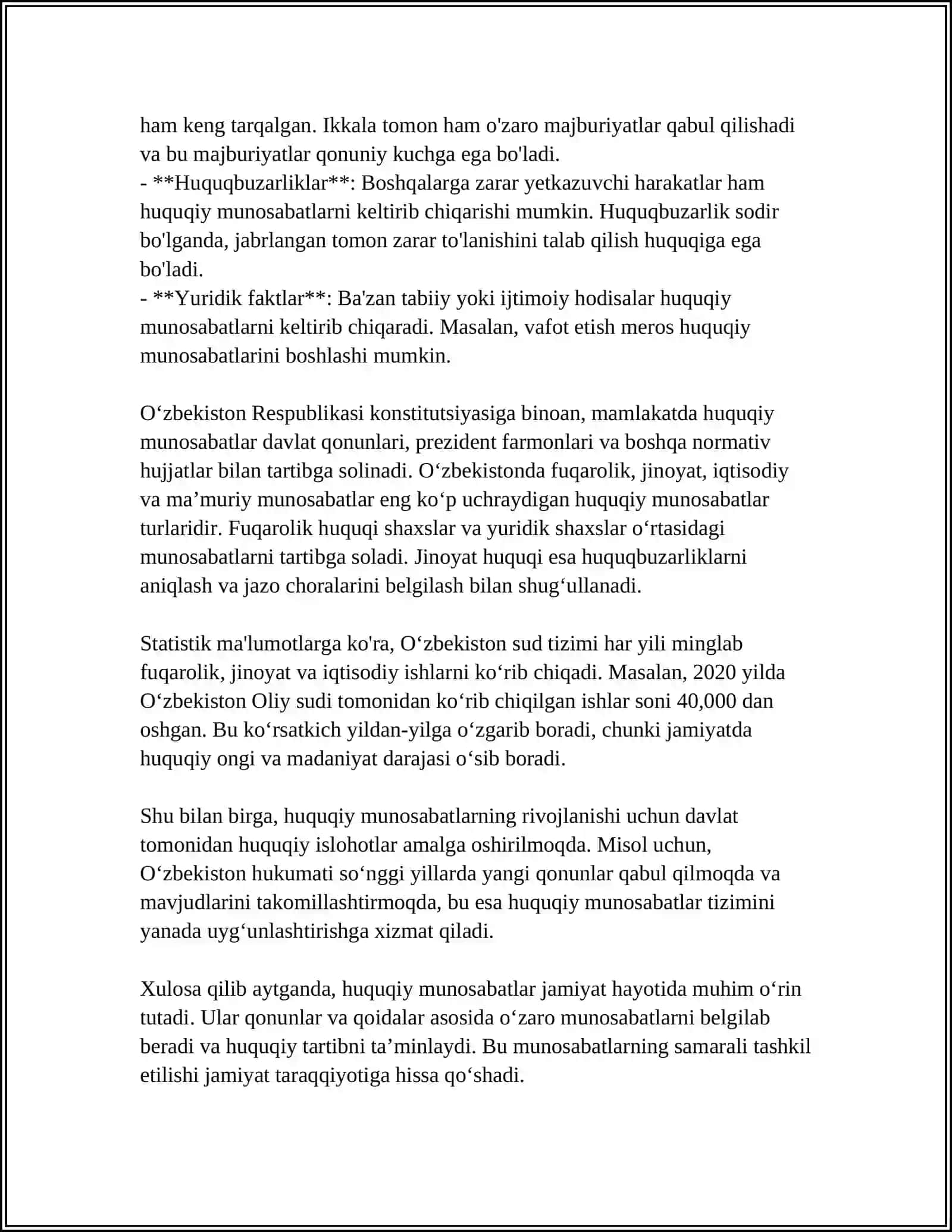 MUSTAQIL ISH Mavzu: FUQORALIK-HUQUQIY MUNOSABAT SUBYEKTLARI VA OBYEKTLARI 4