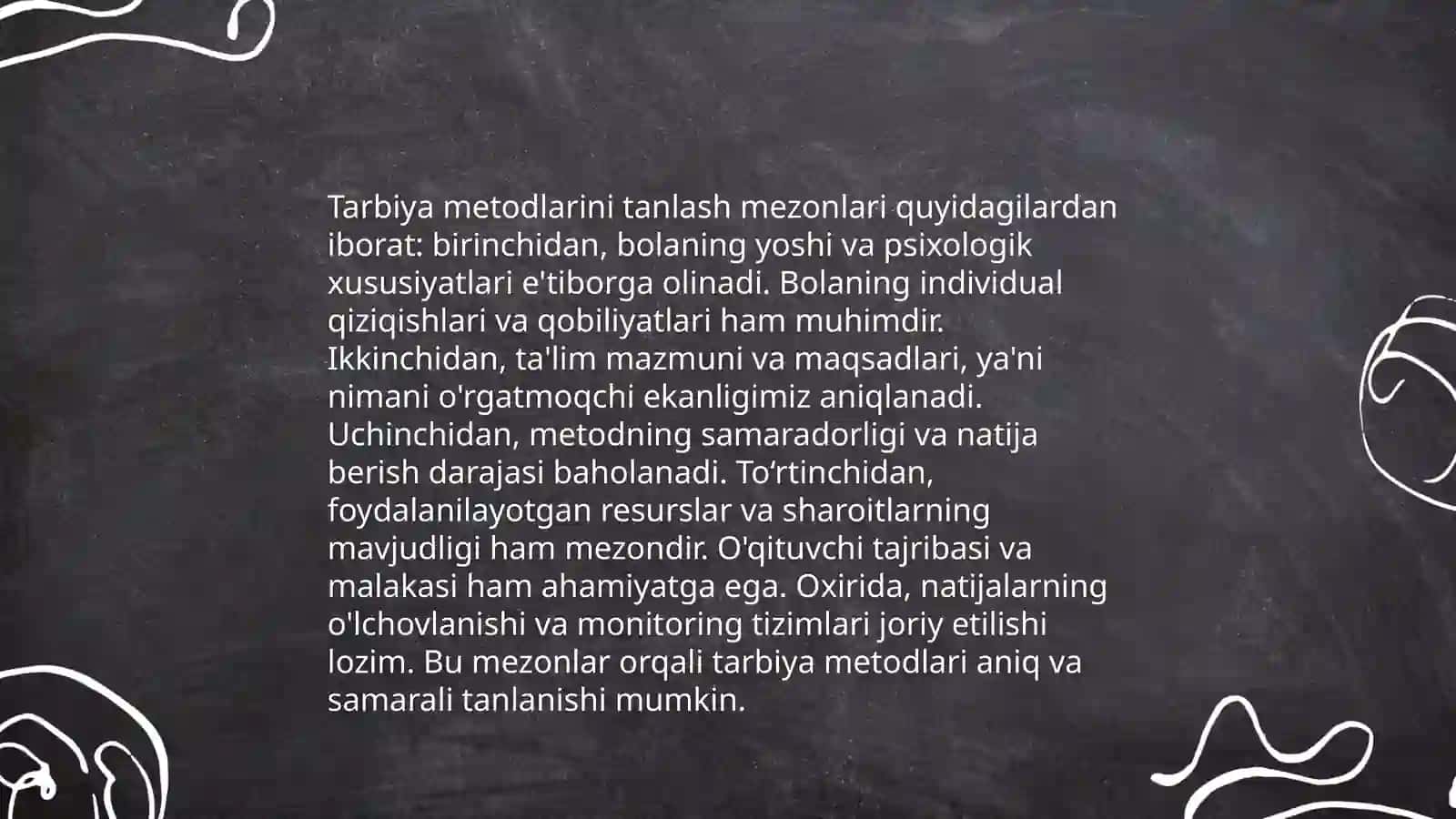 Tarbiya metodlarini tanlab olish va ulardan foydalanish imkoniyatlari 4