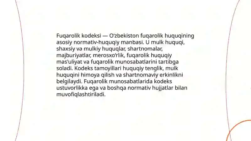Ozbekiston Respublikasi fuqarolik huquqining manbalari 4