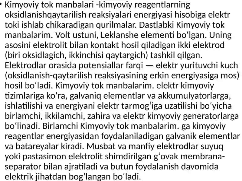 Tokmanbalari, Akkumulyatorlar, Quruqbatareykalar 4