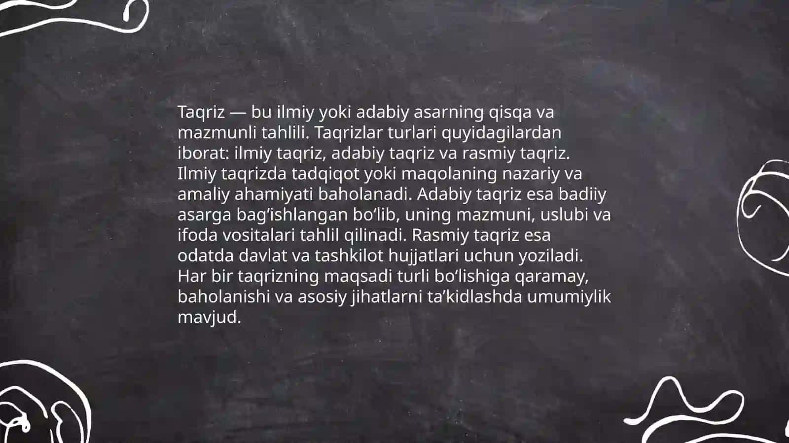 Taqriz va taqriz turlari 4