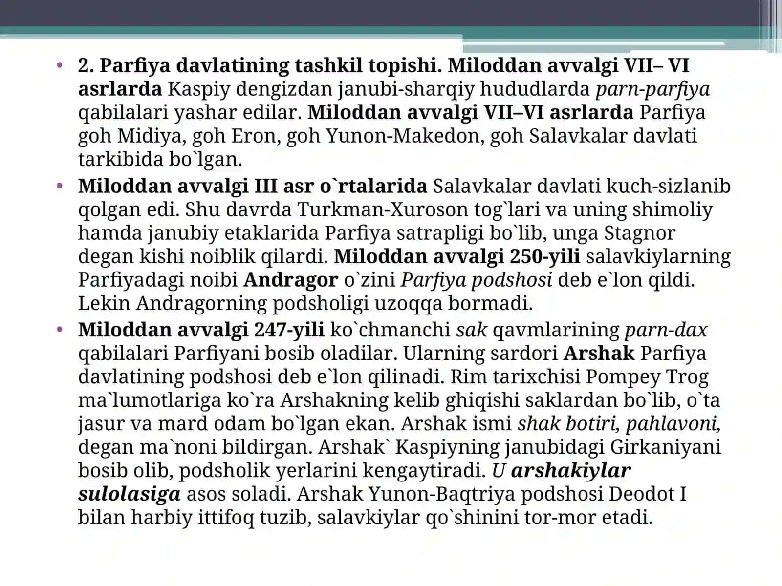 Jahon tarixi fanidan 4