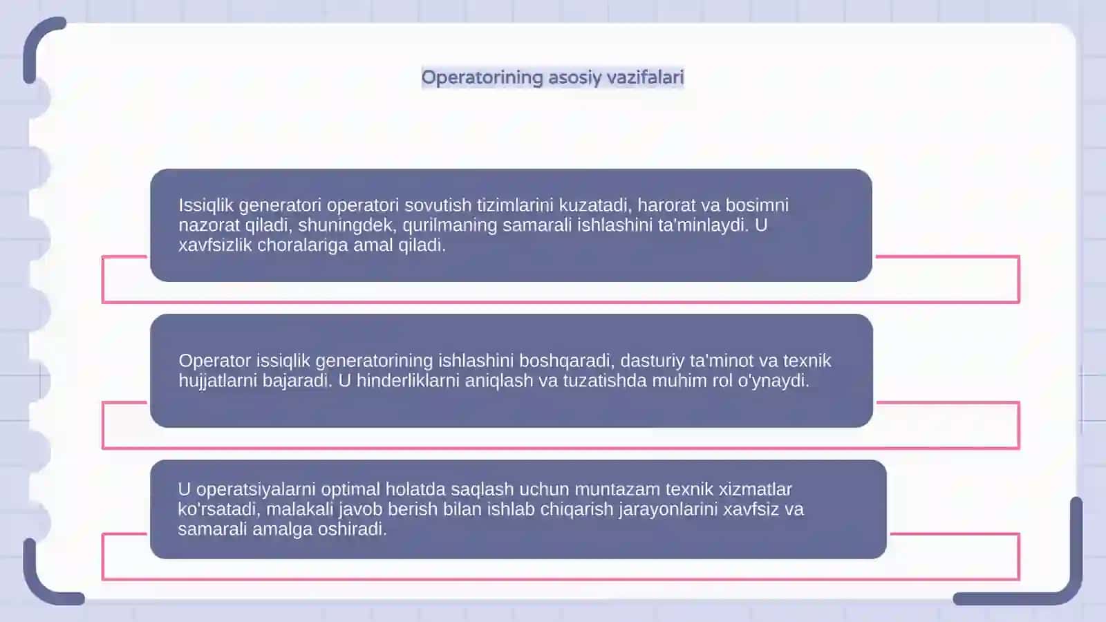 Issiqlik generatori operatori va uning lavozim vazifalari 4