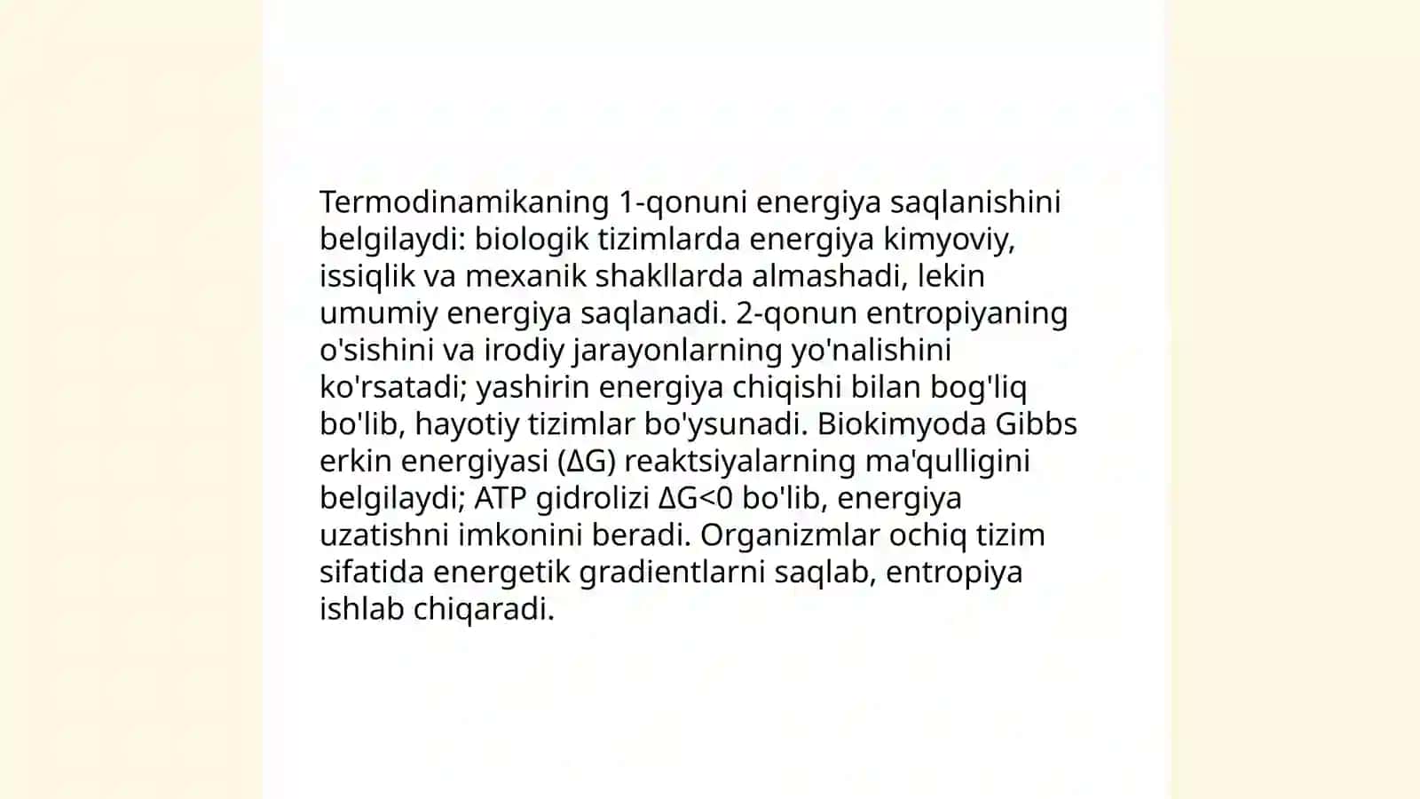 Bioenergetikaning asosiy tushunchalari 4
