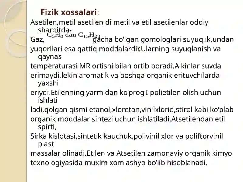 Asetilenqatoridagi Uglevodordlar-ALKINLAR 4
