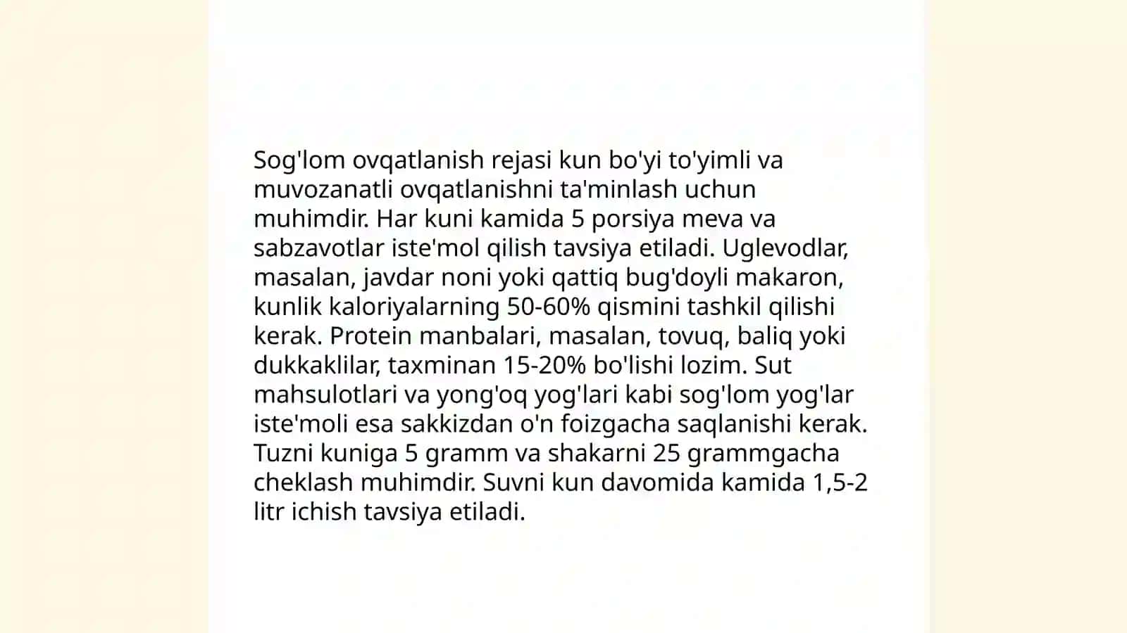 Ovqatlanishning asosiy qoidalari 4