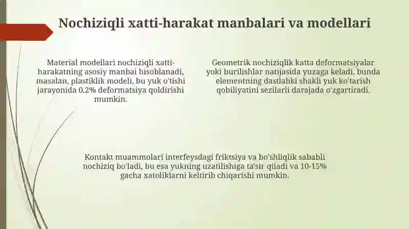 Nochiziqli statik yuklarni uzatish usullari 4