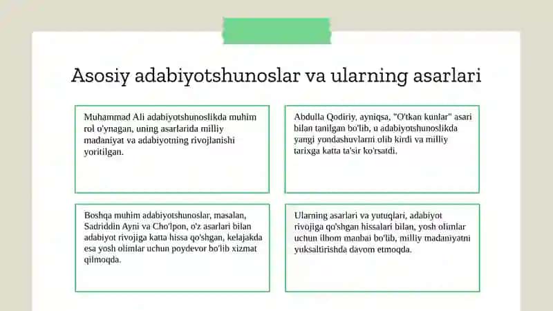 Oʻzbek adabiyotshunoslari va ularning fan rivojida tutgan oʻrni 4