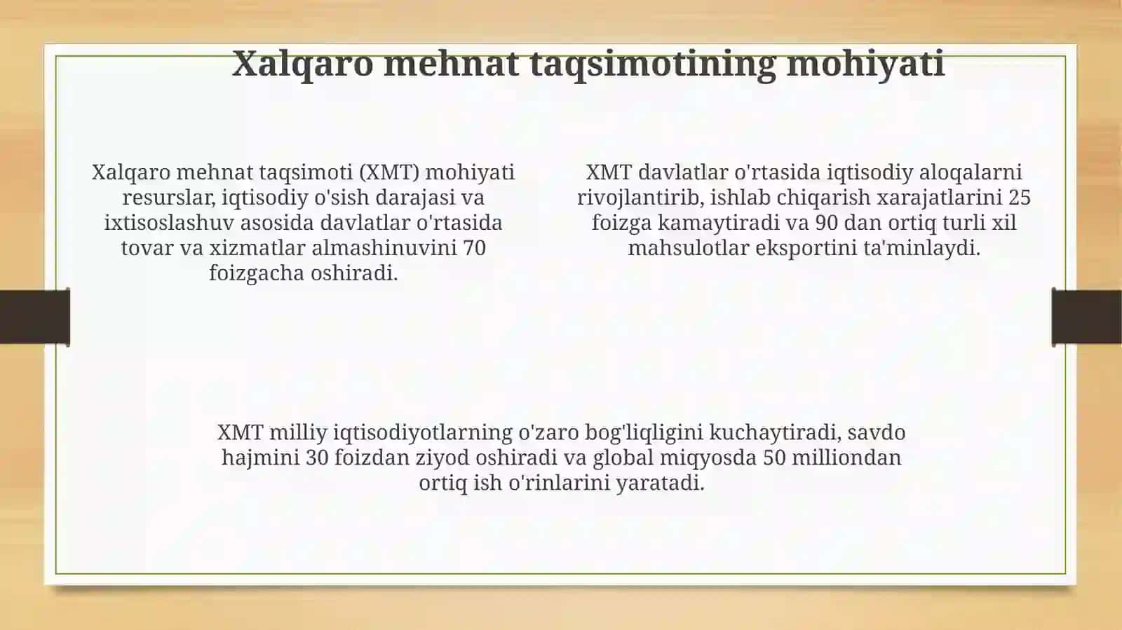 Xalqaro mehnat taqsimotida "qiyosiy afzallik" 4