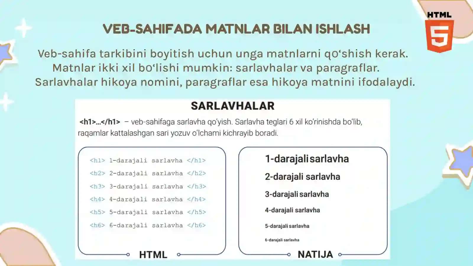 VEB-SAHIFA FONI VA MATNLAR BILAN ISHLASH 4