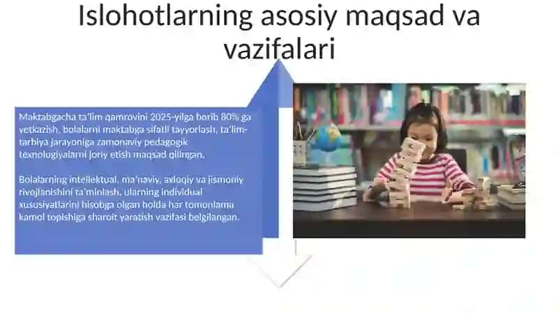 O'zbekistonda maktabgacha ta'lim tizimida amalga oshirilgan islohotlar 4