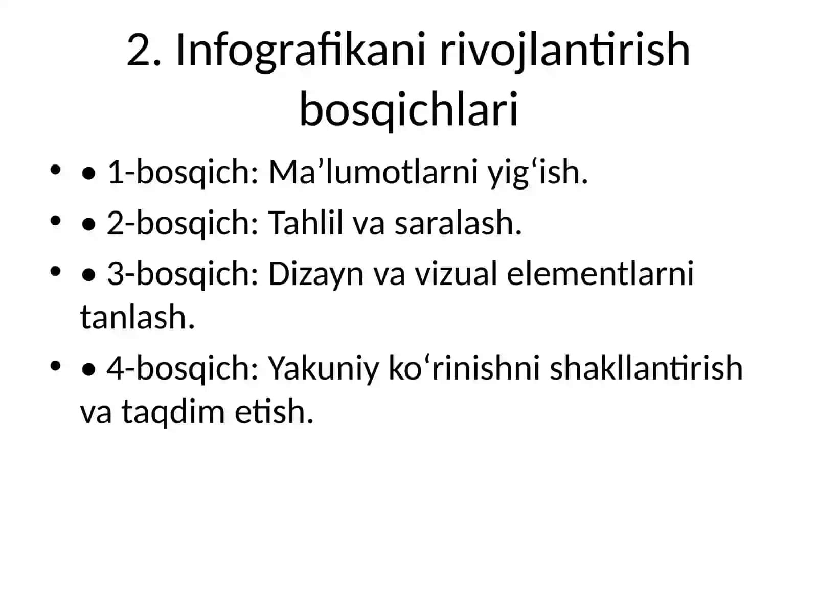 Infografika shaklida ma’lumotlarni tayyorlovchi dasturlar bilan ishlash 4