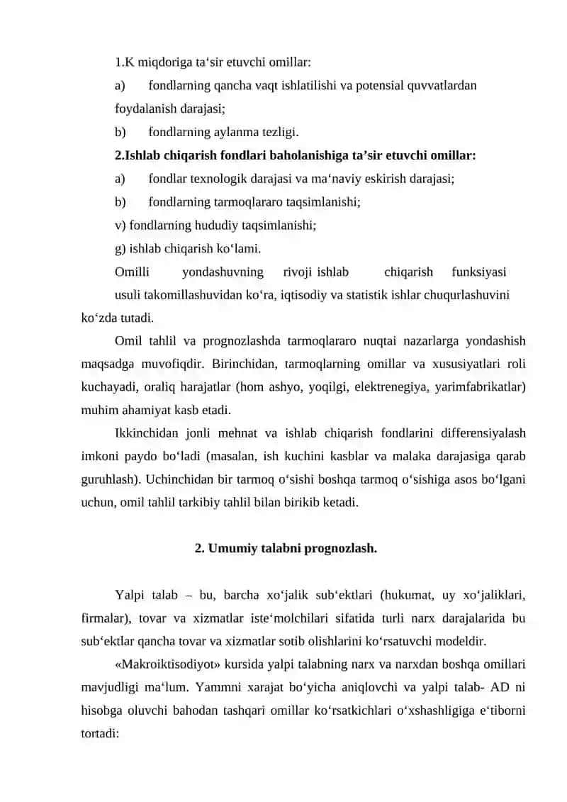 BOZOR HAJMINI ANIQLASHDA EKONOMETRIK MODELLARDAN FOYDALANISH 4