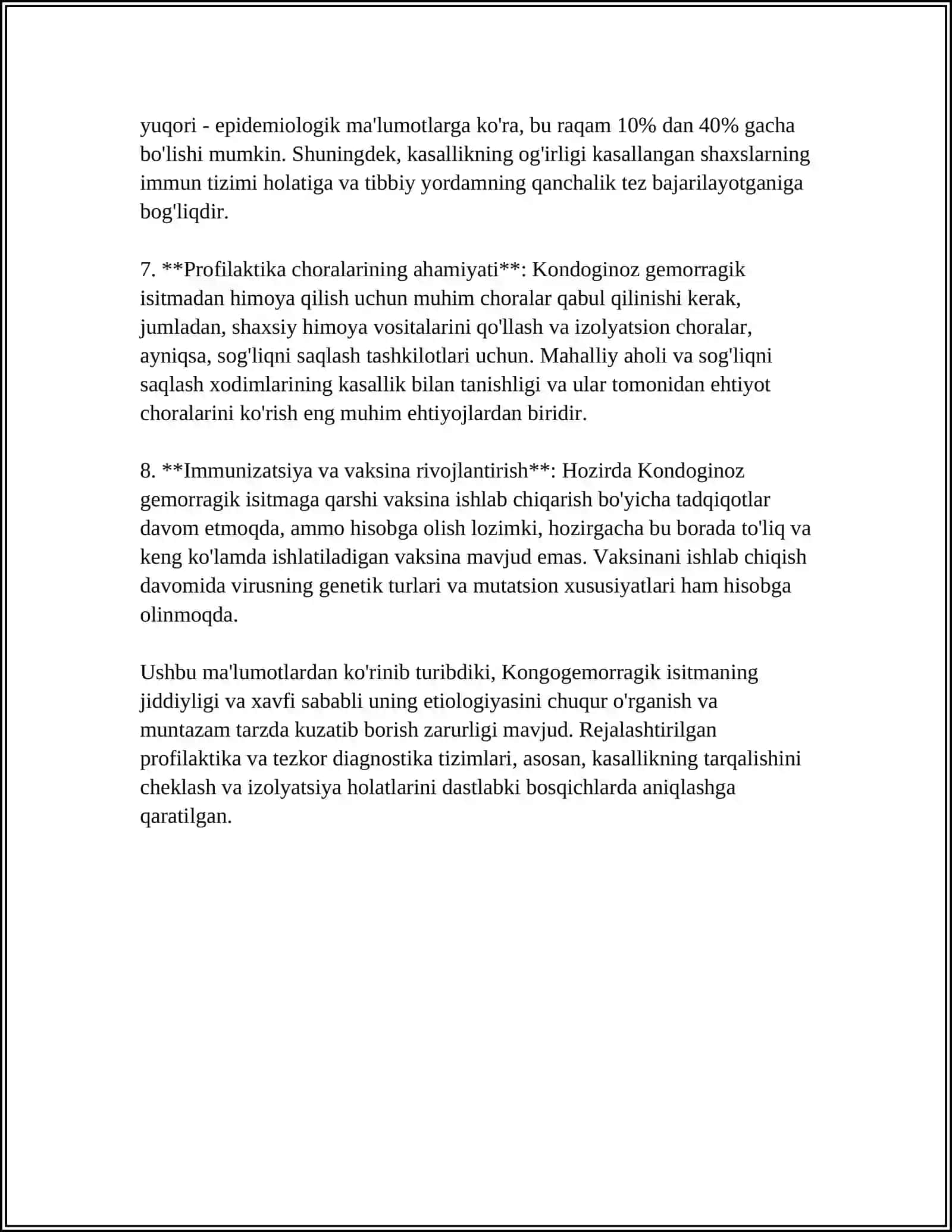 KONDOGINOZ GEMOROGIK ISITMA: ETIOLOGIYASI,EPIZOOTOLOGIYASI, EPIDEMIOLOGIYASI,POTOGENIZI,KLINIKASI, TASHXISI, QIYOSIY TASHXISI, DAVOLASH USULLARI, PROFILAKTIKASI VA EPIDEMIYAGA QARSHI CHORA TADBIRLAR 4